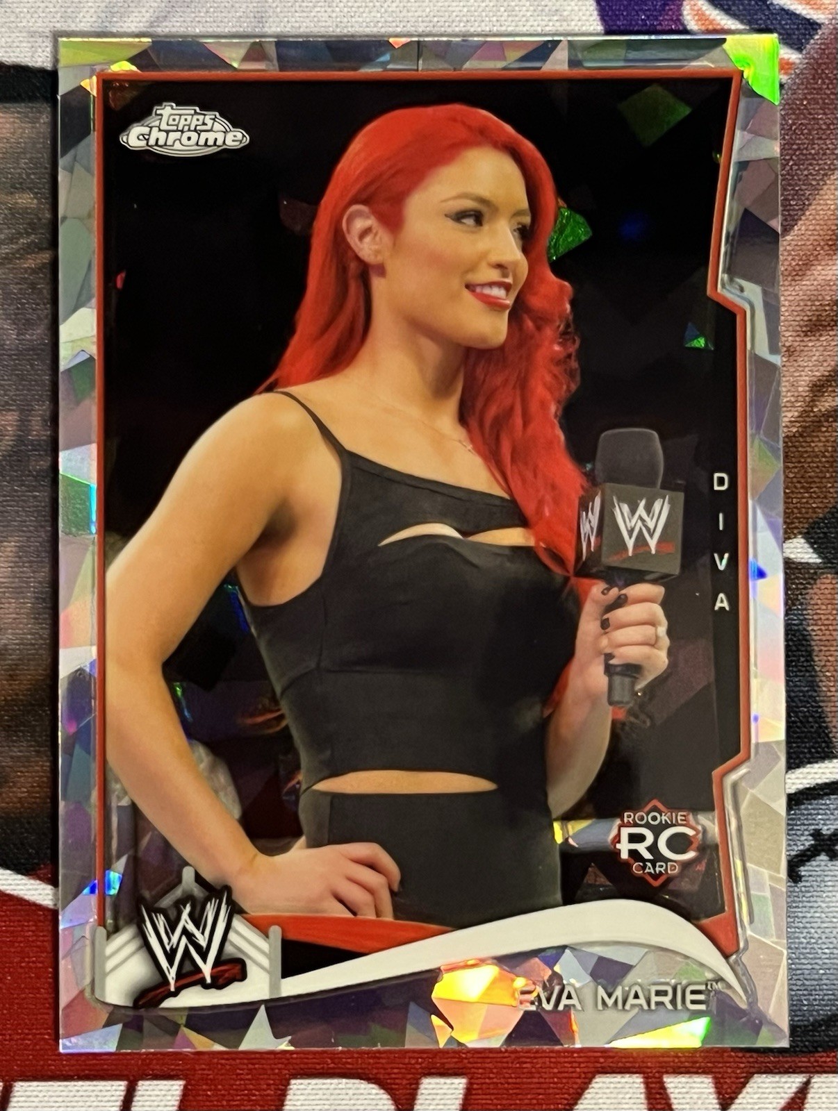 2014 Topps Chrome WWE Eva Marie Atomic Refractor Rookie RC #20