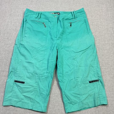 Jamie Sadock Shorts Womens 12 Green Bermuda Twill Flat Front