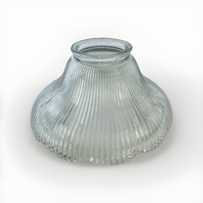 Vintage Ribbed Prismatic Holophane Glass Lamp Shade 2.25  Fitter Scalloped 6 W