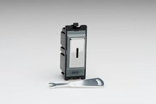 Modular Grid System Silver 20A Key Switch 2-Way Powergrid Module Chrome