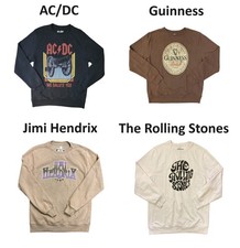Licensed Men's Graphic Fleece Crew Long Sleeve Pullover Sweatshirt