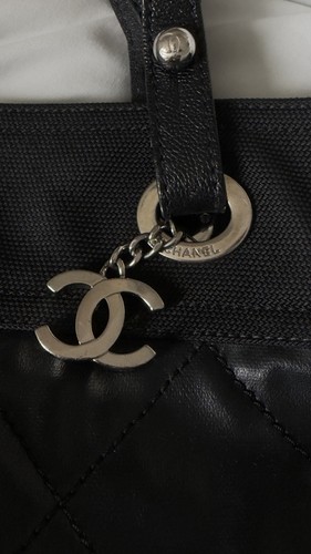 CHANEL Paris Biarritz Tote Handbag Black Leather CC - Picture 3 of 13