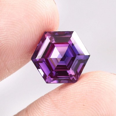 Natural Ceylon Purple Sapphire 10 Ct Hexagon Cut Certified Loose Gemstone