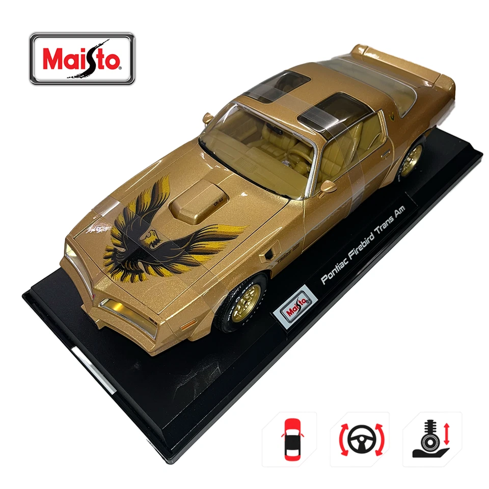 Maisto 1:18 Diecast Model Car - Pontiac Firebird Trans Am Gold - Image 2 of 4