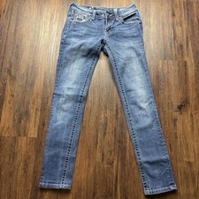 Miss Me Skinny Jeans Dark Wash sequins flap pocket Women s Size 27