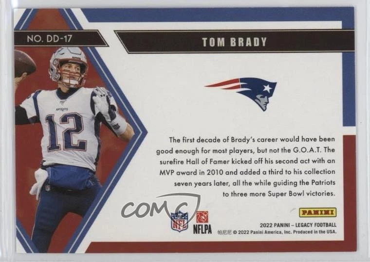 2022 Panini Legacy Decade of Dominance Blue /50 Tom Brady #DD-17 - Image 2 of 2