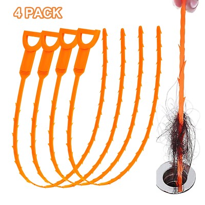 DrSnake Drain Clog Remover Tool - 25-Inch Flexible Plumbing Snake For Hair Removal (6 Pack)