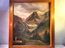HSP Signed Alpine Landscape Painting