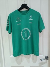 MERCEDES AMG PETRONAS F1 2017 WINNERS GREEN T-SHIRT Size M HUGO BOSS 