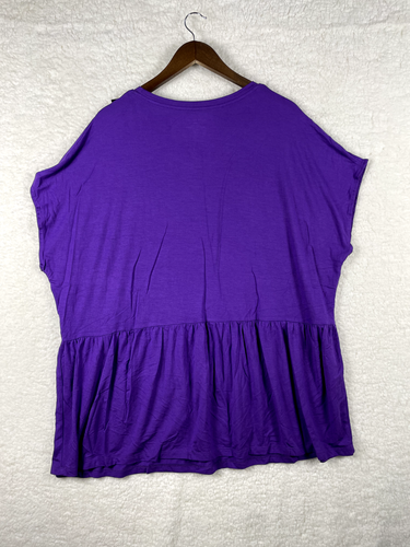 T-SHIRT Lane Bryant 18/20 WEICH Strick Top lila Urlaub Sommer Partys Neu mit Etikett - Bild 3 von 5