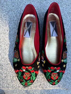 VINTAGE MOOTIES TOOTSIES CHRISTMAS KITSCH NOVELTY BALLET FLATS
