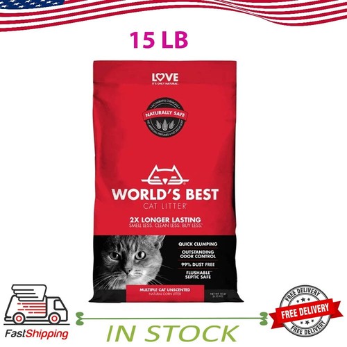 World s Best Cat Litter Multiple Cat Unscented Natural Cat Litter 15Lb world-s-best-cat-litter-multiple-cat-unscented-natural-cat-litter-15lb