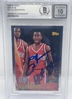 Allen Iverson Signed 1996-97 Topps NBA 50 Foil #171 Rookie HOF Beckett Auto 10
