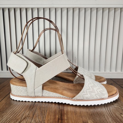 Skechers Cali Desert Kiss Memory Foam 56195S Women Sz 11 Beige Slingback Sandals