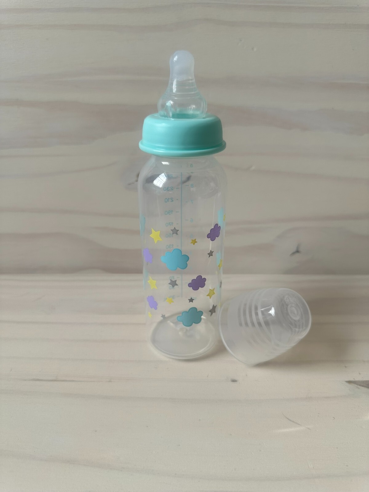 Reborn Doll’s Sealed Teat Faux Formula/ Fake Milk Bottle, Reversible Magnet Paci