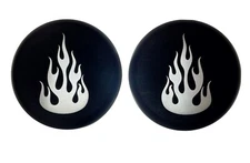 2 Flames / Fire Smoke Bullet Turn Signal Light Lens Covers for Harley Davidson 