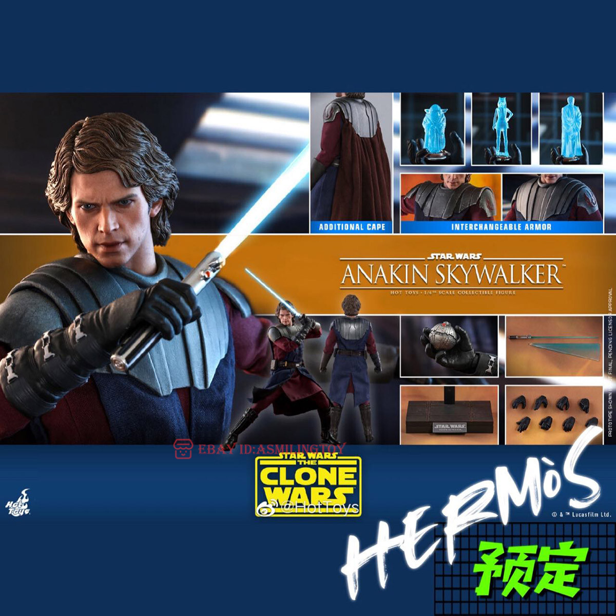 Hot Toys Star Wars Clone Wars ANAKIN SKYWALKER & STAP 1/6 Scale