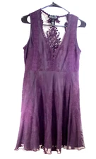 Shyanne Boot Barn Lace Dark Plum Sleeveless Dress  Small