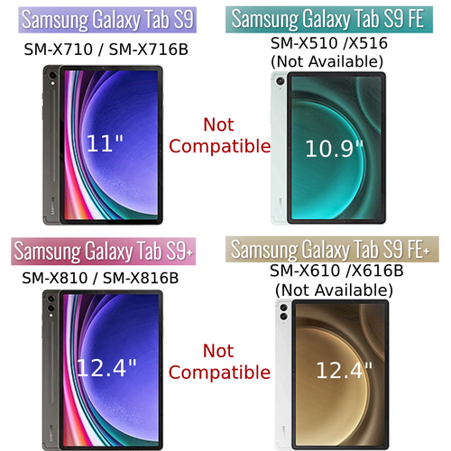 For Samsung Galaxy Tab S9 Ultra S9 S8 Plus S7 FE Tablet Folio Cases Smart Cover - Picture 2 of 21