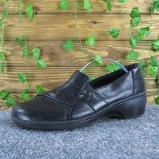 Clarks Women's  Clog Black Leather Sz 7.5 Medium  Used 2025