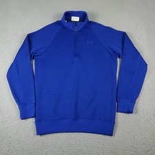 Under Armour Sweater Mens Medium Blue Coldgear Pullover 1/4 Zip Sweatshirt