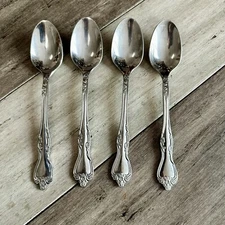 Oneida Azalea Stainless Steel Flatware Dinner Kitchen Table Soup Spoons Set Of 4