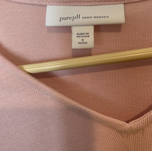 Pure Jill Women's 3/4 Sleeve Top Size S Petite SP PS Sandwashed Pink Tencel - Picture 3 of 4