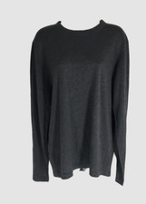  350 Neiman Marcus Women's Gray Long Sleeve Crew Neck Cashmere Sweater Size L