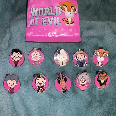 Disney Pin World of Evil Mystery Villains Scar Mim Cruella Jafar