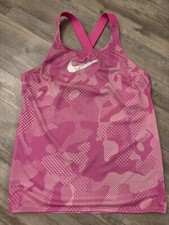 Nike Girls Pink Crossback Swim Bikini Top Only XL Logo Swoosh