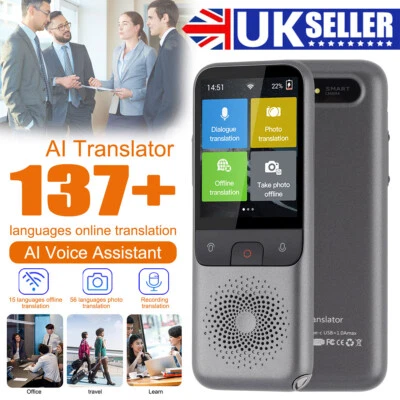 Smart Voice Translator Two-Way Real Time 137 language Translator Device Portable