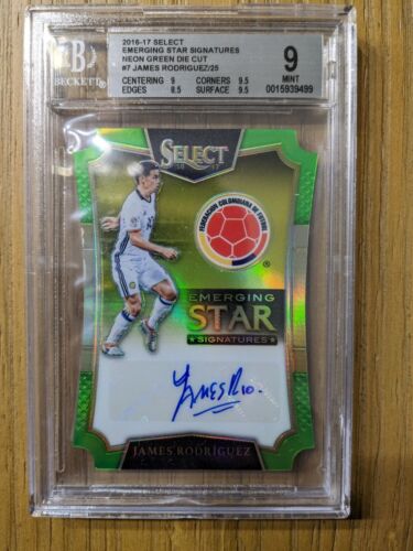 2016 Panini Select GREEN AUTO Die Cut Emerging Stars JAMES RODRIQUEZ BGS9 MINT - Picture 1 of 5