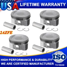 Pistons w/ Rings Fit 2007-2013 Toyota Solara Camry RAV4 Scion tC Lexus 2.4 2AZFE