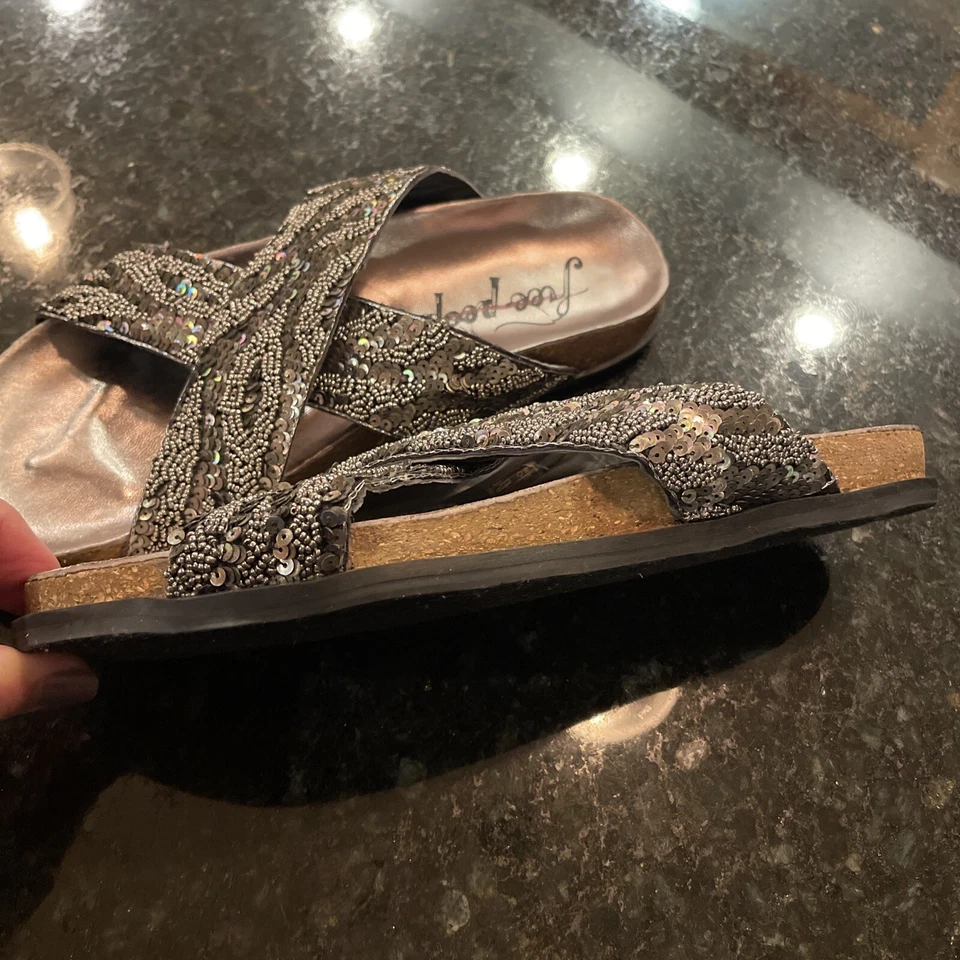 Sandalias Free People Moon Niño Adornadas Lentejuelas/Cuentas, Talla 8.5, ¡Nuevas! Foto 3 de 4