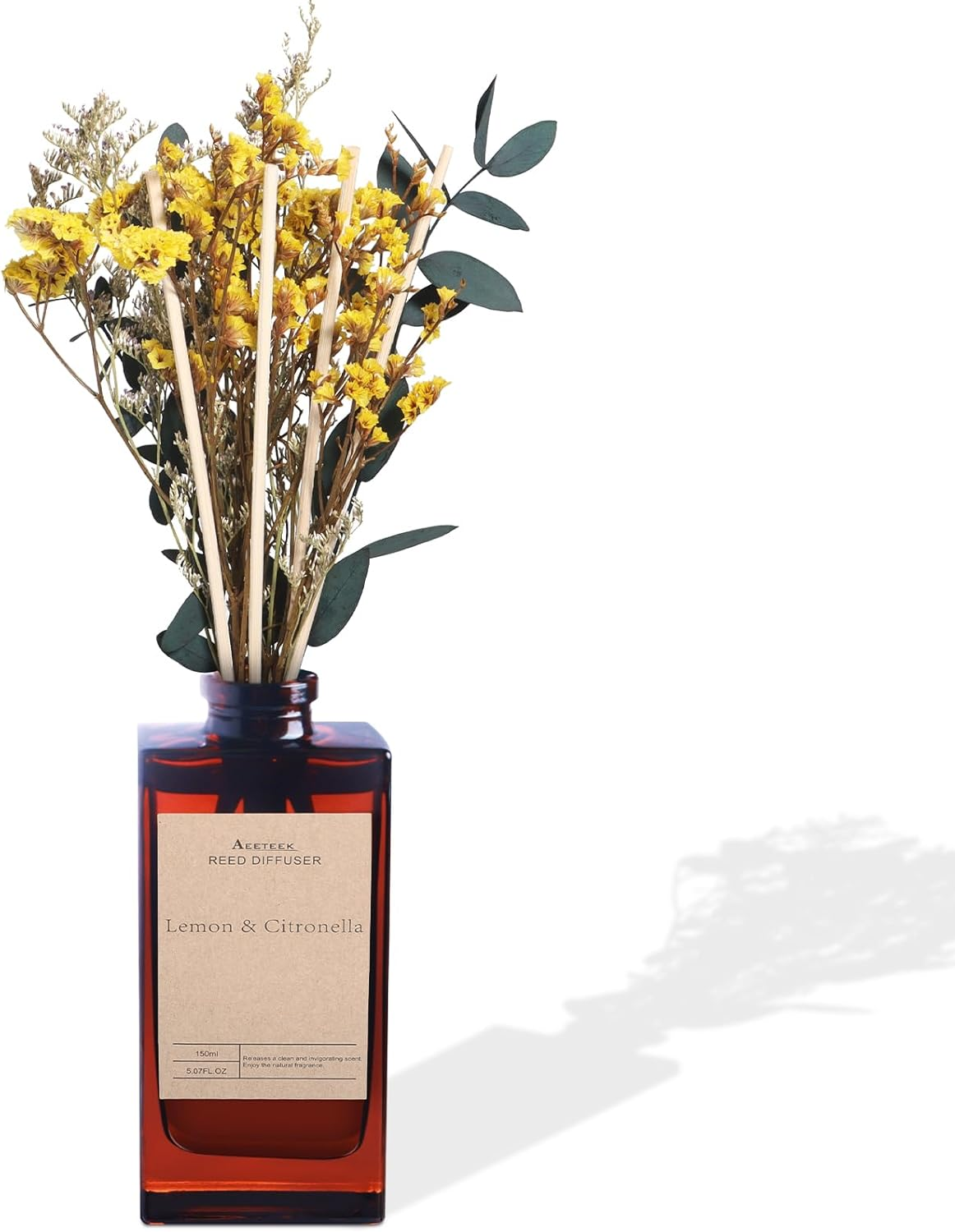 Reed Diffuser Set - Lemon Citronella Essential Oil, 5 Oz/150Ml Lemon Aroma Scent-image