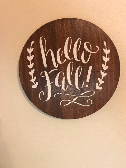 Letrero de madera Hello Fall, decoración de madera de otoño, percha de puerta de madera de otoño, letreros de caída para F Foto 2 de 4