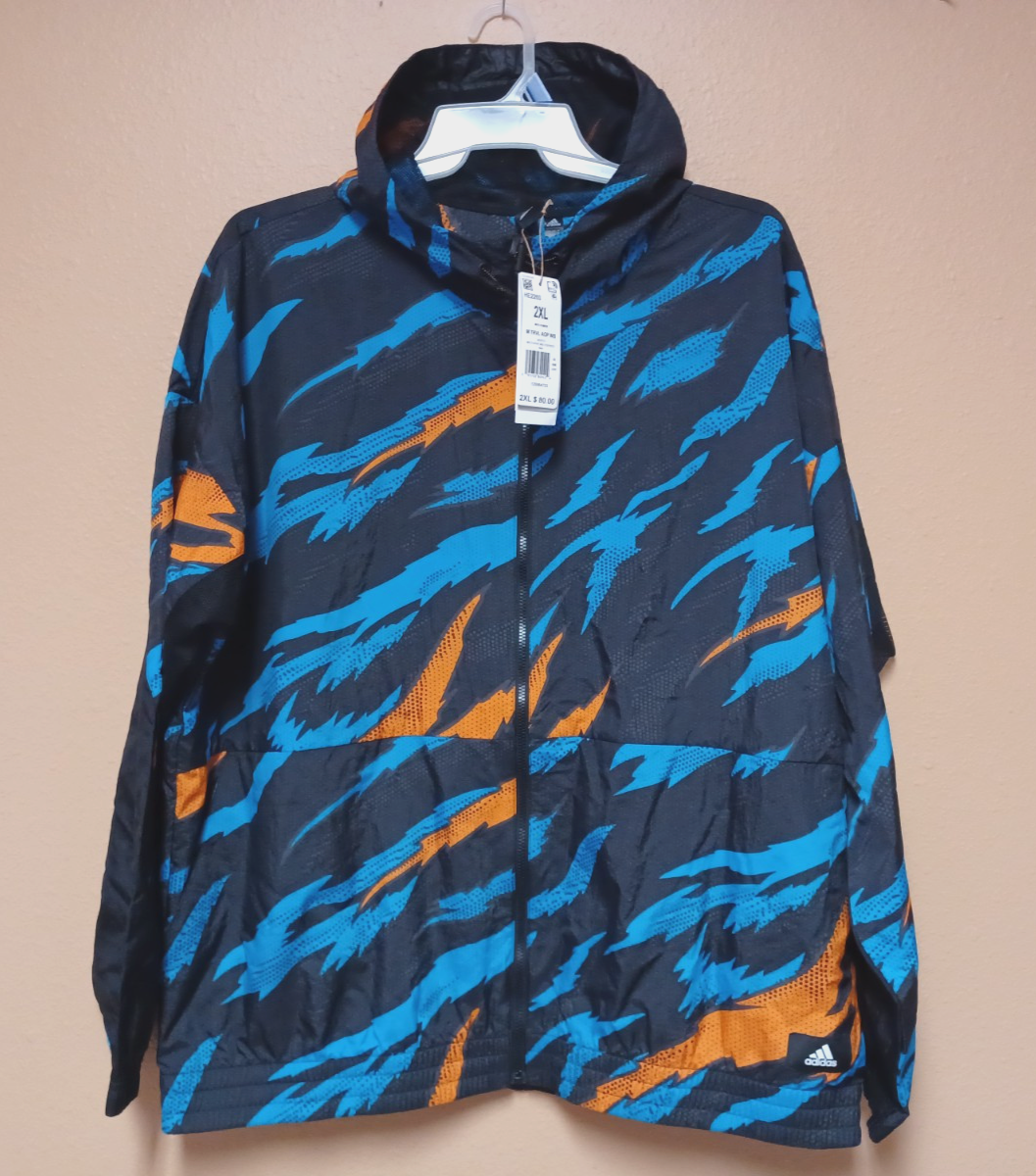 Adidas TRVL Tiger Camo HE2260 Men Hooded Windbreaker Multi Sports