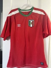 Umbro Mexico Mens Short Sleeve Jersey Size Large Red Embroidered Very Nice! mk