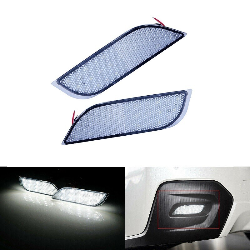 CLEAR LENS LED REAR BUMPER REFLECTOR BRAKE LIGHTS FOR 13-15 SUBARU
