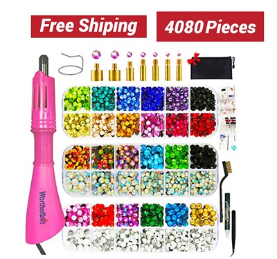 アクセサリー fumix 4080Pcs Hotfix Rhinestone Setter, Applicator ToolKit, Hot Fixed