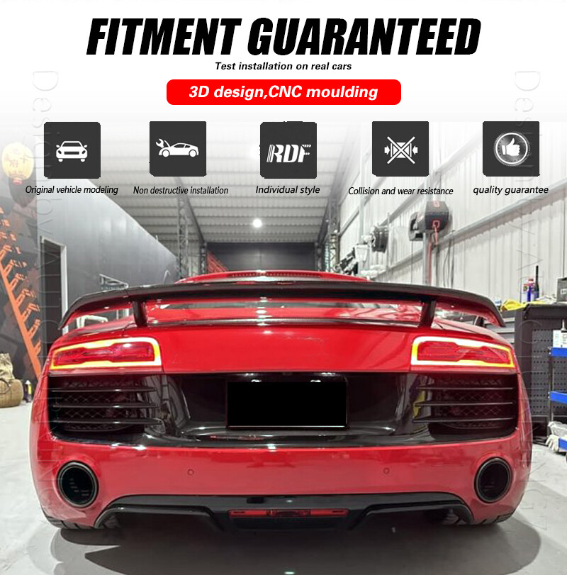 Fit For Audi R8 GT V8 V10 2008-2015 Rear Trunk Spoiler Lid Boot Wing REAL CARBON