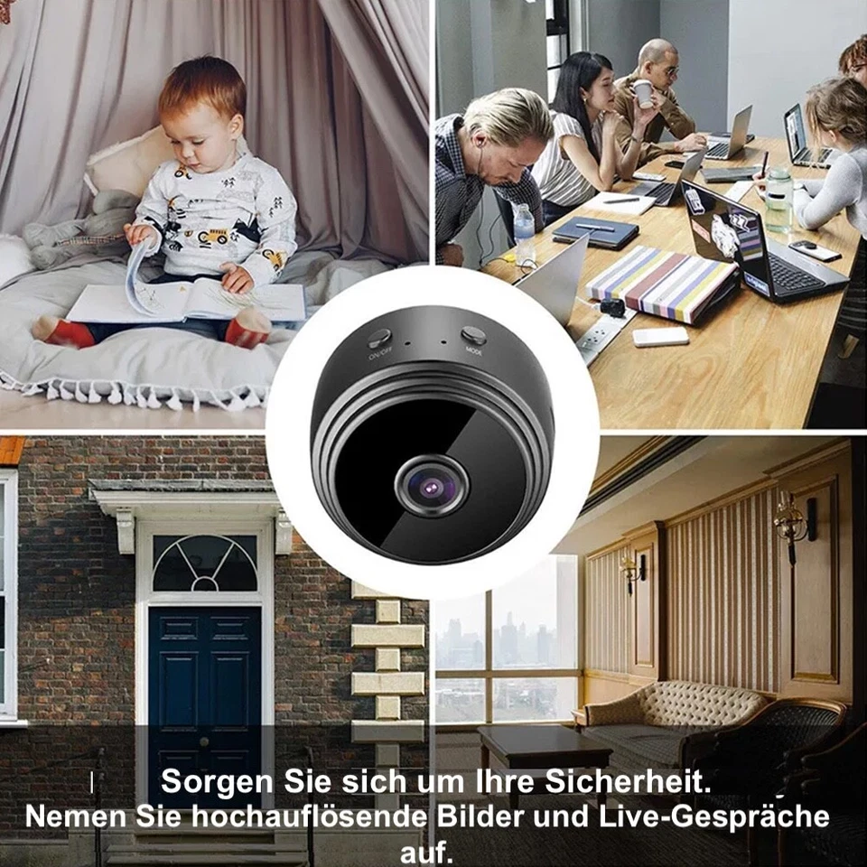 Mini-Kamera 1080P Überwachungskamera Außen WiFi Magnetische Nachtsicht Camera - Bild 2 von 4