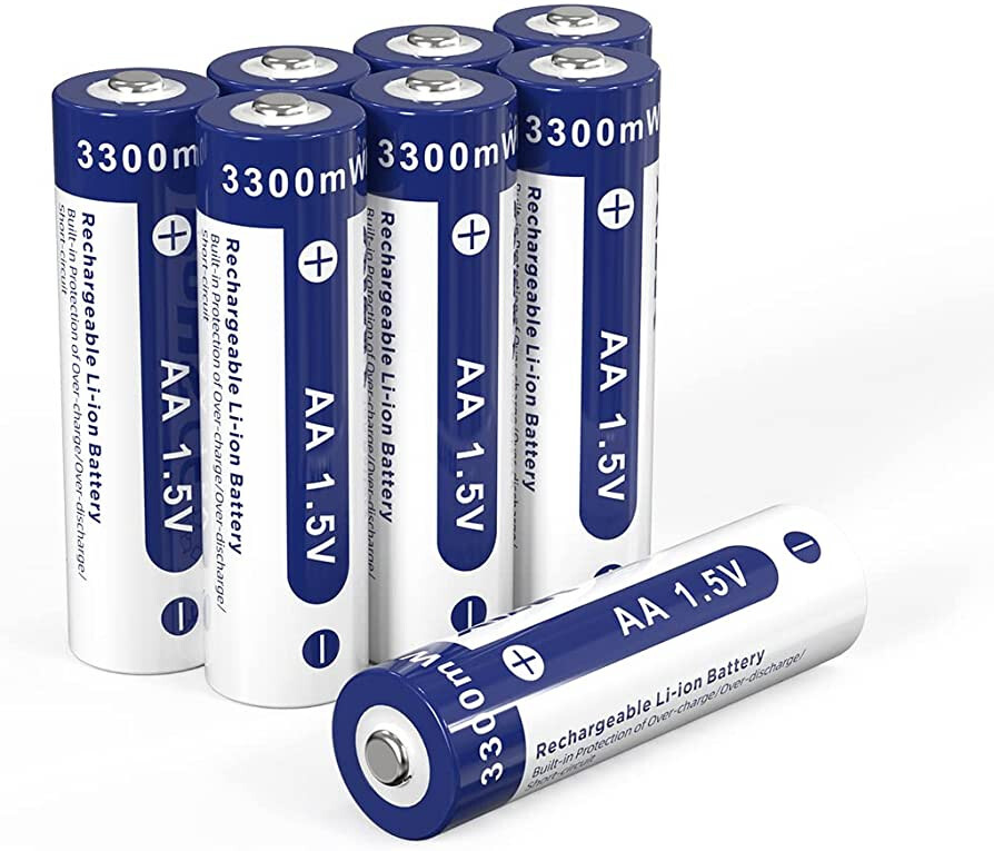 4x AA Battery 3300mWh Rechargeable 1.5V Lithium LR6 AA Batteries UK