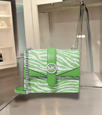 Michael Kors Greenwich Small Fashion Green Handbag Purse Crossbody