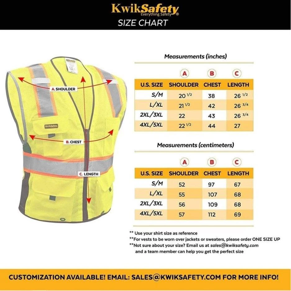 KwikSafety BIG KAHUNA Class 2 Hi Vis ANSI Reflective Safety Vest (Dual Sizing) image 6