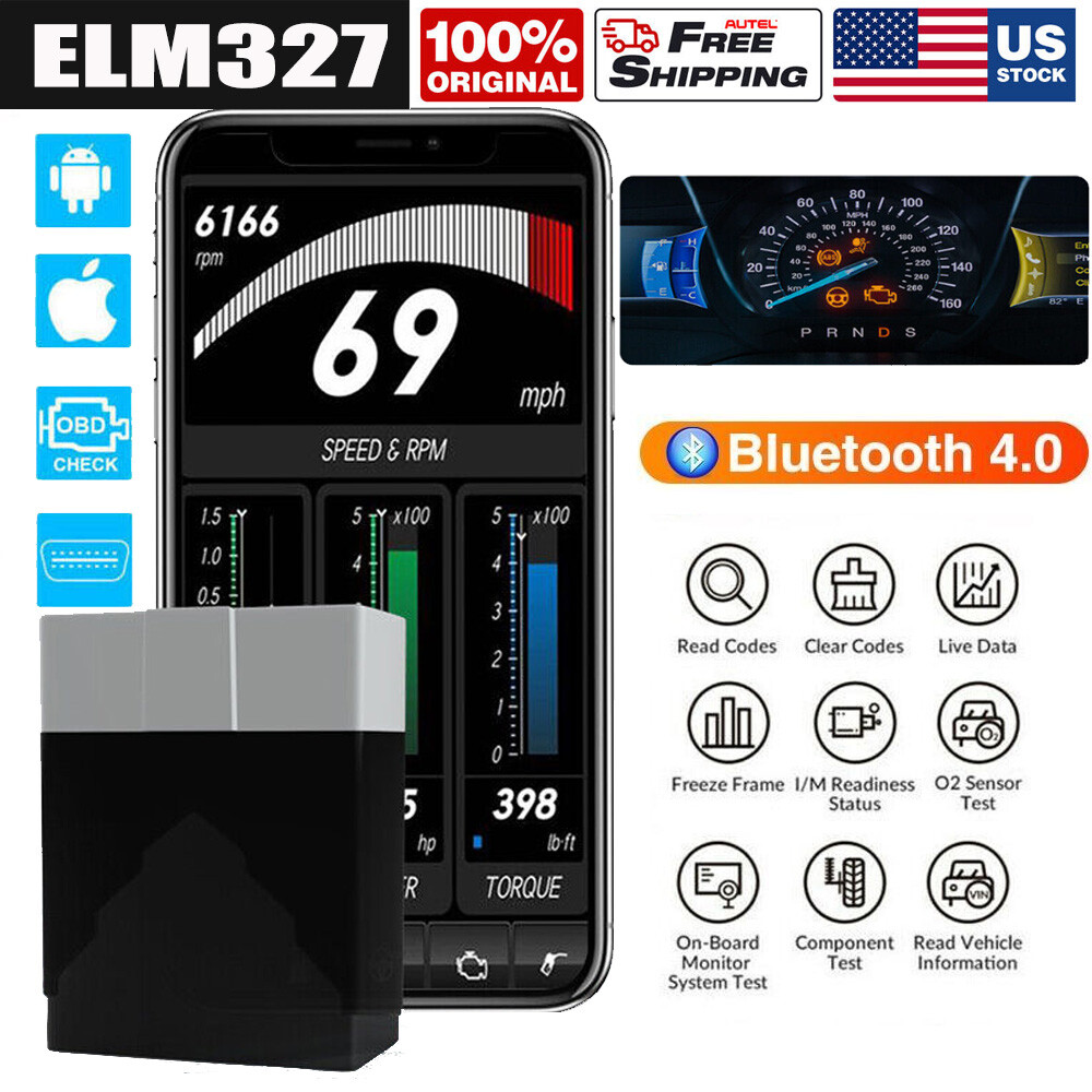 Bluetooth OBD2 OBDII Car Diagnostic Scanner Auto Fault Code Reader Tool ELM327-image