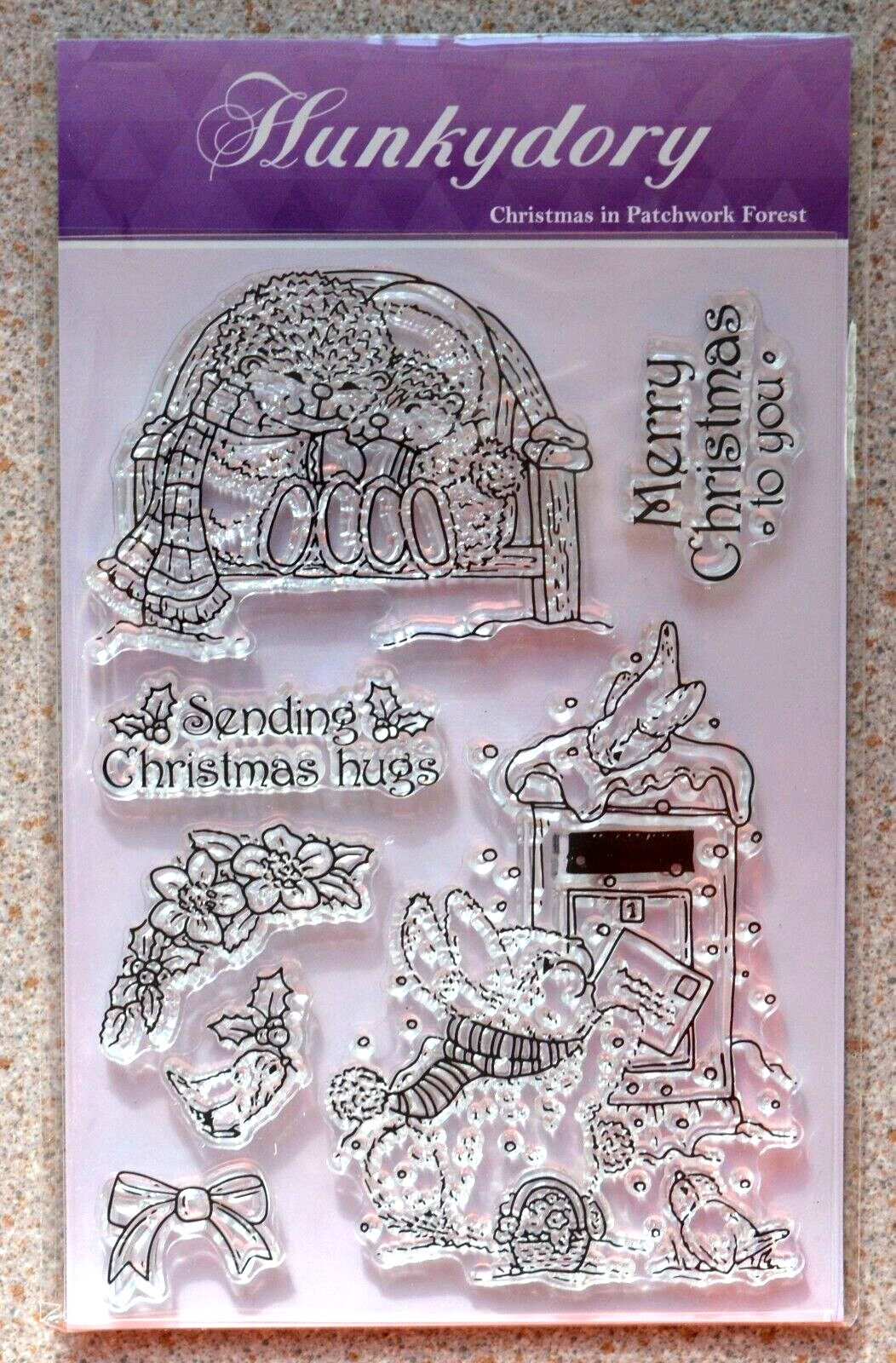HUNKYDORY Festive Stamps Set ~ CHRISTMAS IN PATCHWORK FOREST (A6, 7 Pieces)