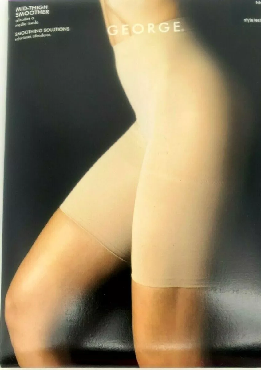 1 pr George Shapewear Mid Thigh Shaper Smoothers Black size
