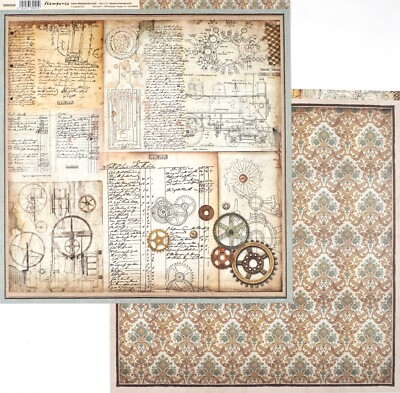 10 Blatt, Stamperia doppelseitiges 12x12 Scrapbook Papier - Vintage Steampunk