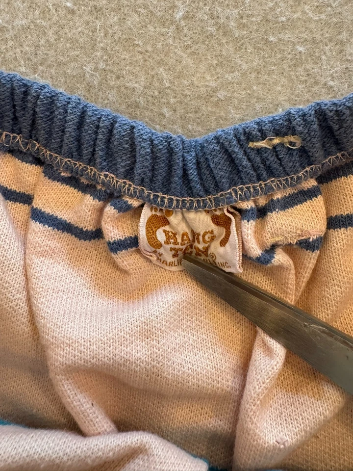 Saia Hang Ten Vintage Meninas Crianças Grande 13-14 Listra Retrô Malha Cintura Elástica - Imagem 2 de 4